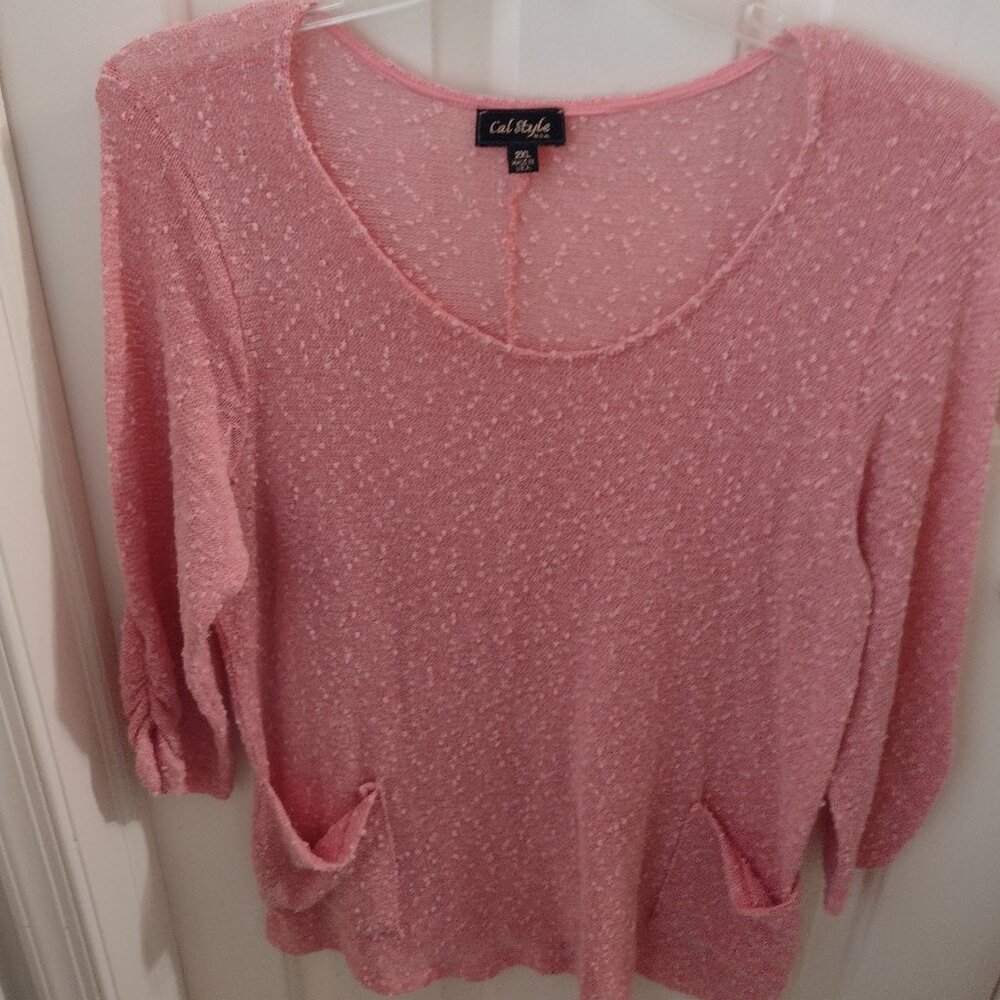 Women's 2X nubby sweater with pockets - Cal Style